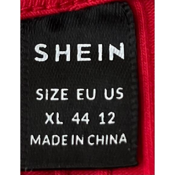 SHEIN ROUND NECK, CROPPED TANK TOP, WOMENS,  12, RED, RIB-KNIT STRETCHY, CASUAL - Picture 8 of 9